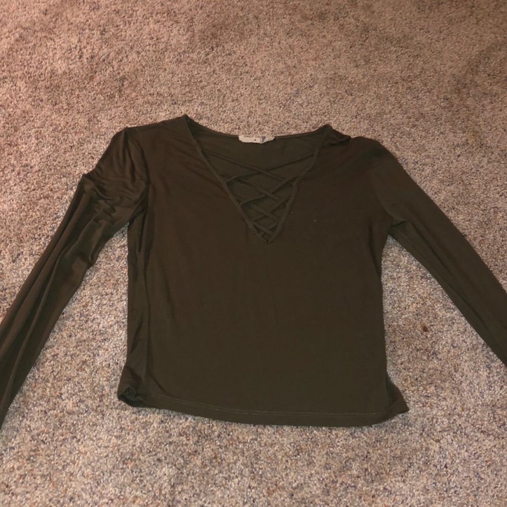 Green crop top